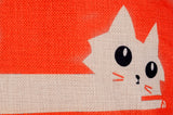 18'' X 18'' Premium Cute Cat Kitten Print Cotton Linen Decorative Pillow Cover Cushion Case