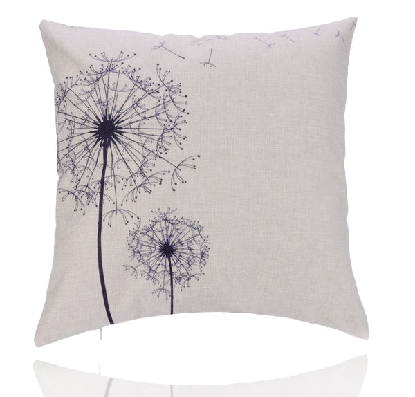 18'' X 18'' Premium Dandelion Print Cotton Linen Decorative Pillow Cover Cushion Case