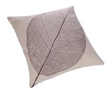 18'' X 18'' Premium Coffee Leaf Print Cotton Linen Decorative Pillow Cover Cushion Case