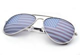Patriotic American Flag Aviator Style Sunglasses