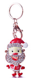 Shiny Crystal Christmas Theme Design Metal Pendant Keychain