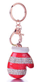 Shiny Crystal Christmas Theme Design Metal Pendant Keychain