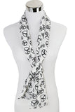 Premium Women Peace Symbols Long Soft Neckerchief Scarf
