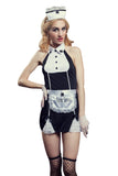 9 PCs Women Sexy Maid Cosplay Costume Backless Uniform Complete Set Nightie Racy Lingerie