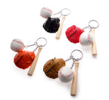 Novelty Mini Baseball Set Pendant Keychain