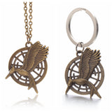 The Hunger Games Movie Catching Fire Mockingjay Metal Necklace & Keychain Set