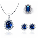 Premium Kate Middleton's Engagement Necklace Ring Earring Set
